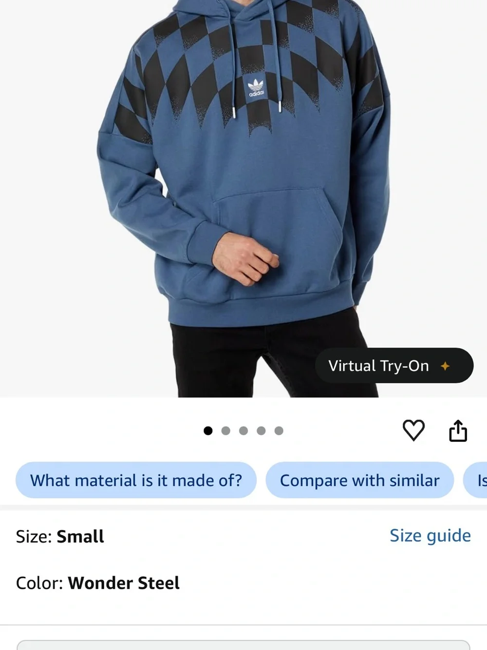 adidas Navy Blue Hoodie with Black Trefoil Label